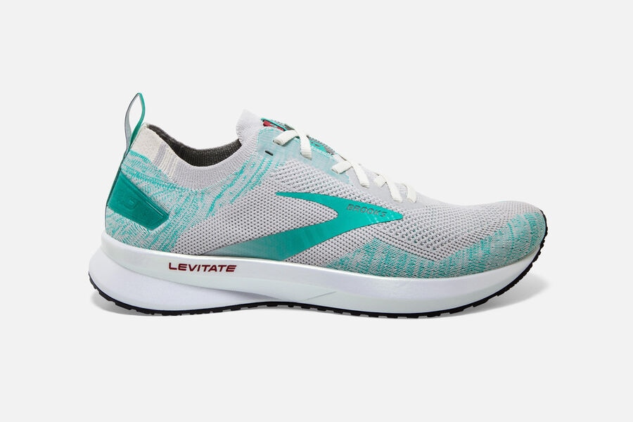 Brooks Levitate 4 Road Loopschoenen Dames - Grijs/Turquoise - 571826FEA